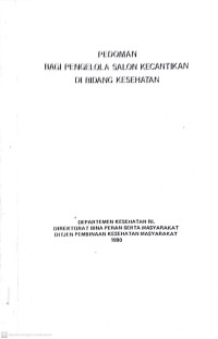 Pedoman Bagi Pengelola Salon Kecantikan di Bidang Kesehatan